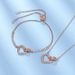 Love Necklace Women Rose Gold Heart Shaped Bracelet Crystal Elements Women's Style For Over Years Old_ipsvogv.com