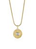 Spot Retro Gold Plated Titanium Steel Round Zircon Snake Bone Chain Necklace_ipsvogv.com