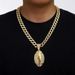 Full diamond rugby alloy pendant hip hop Cuban chain tennis chain twist chain men's necklace_ipsvogv.com