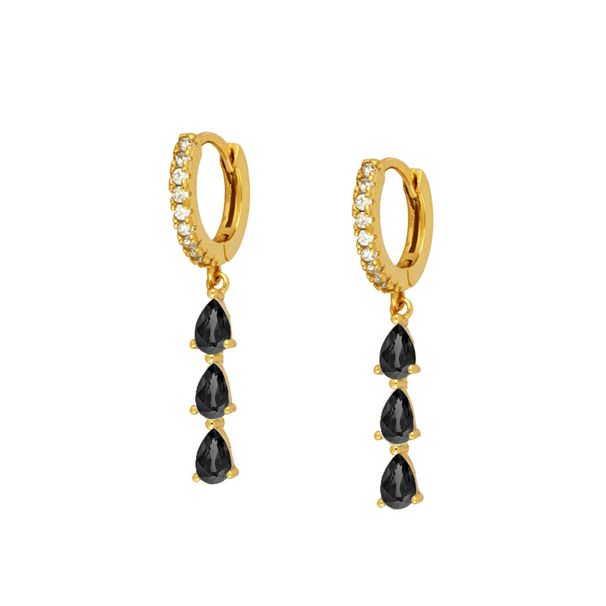 Women's Jewelry S925 Silver Needle Colored Zircon Teardrop Shaped Earrings Minimalism Fashion All Match Earrings_ipsvogv.com