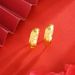 Eight Pointed Star Sand Gold High-end Earrings, Women's Style, Light Luxury, Fashionable, Simple, Striped, Leaf_ipsvogv.com