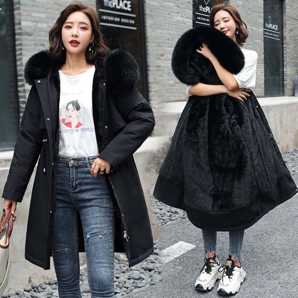 Winter Jacket 2023 New Women Parka Clothes Long Coat Wool Liner Hooded Jacket Fur Collar Thick Warm Snow Wear Padded Parka 6XL_ipsvogv.com