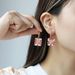 Original enamel drop oil zinc alloy point diamond earrings Mountain buckle colorful flower conch Tarot card pendant earrings_ipsvogv.com