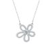 Women's Jewelry Silver Moissanite All Match Light Luxury Gesang Flower Moissanite Necklace Earrings Set Fashion Inlaid Temperament Clavicle Chain_ipsvogv.com
