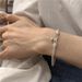 Sterg Sier Ins Design S Letter Heavy Texture Square Brand Thick Love Girlfriends Bracelet Female Trend_ipsvogv.com