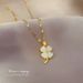 Jade Lucky Grass Light Luxury Charm Gorgeous Full Diamond Necklace Women's Versatile Clavicle Chain_ipsvogv.com