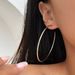 Women’s Jewelry Set Fashion Niche INS Retro Titanium Steel Simple 65MM Exaggerated Thin Earrings_ipsvogv.com