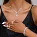 Jewelry & Accessories Necklace Bracelet Earring Ring Set Rhinestone Zircon Wedding Dress Ladies Wedding Accessories_ipsvogv.com