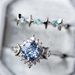 Sanjie Moon Set Blue Zircon Plated With White Gold Star Minimalist Style Ring Pair_ipsvogv.com