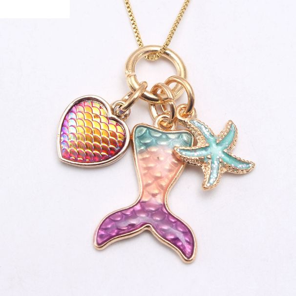 Fashion Mermaid Alloy Kid'S Pendant Necklace_ipsvogv.com
