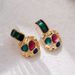 Women's earrings middle-aged earrings for women, light luxury, high-end niche design, colorful earrings, 2023 new temperament earrings_ipsvogv.com