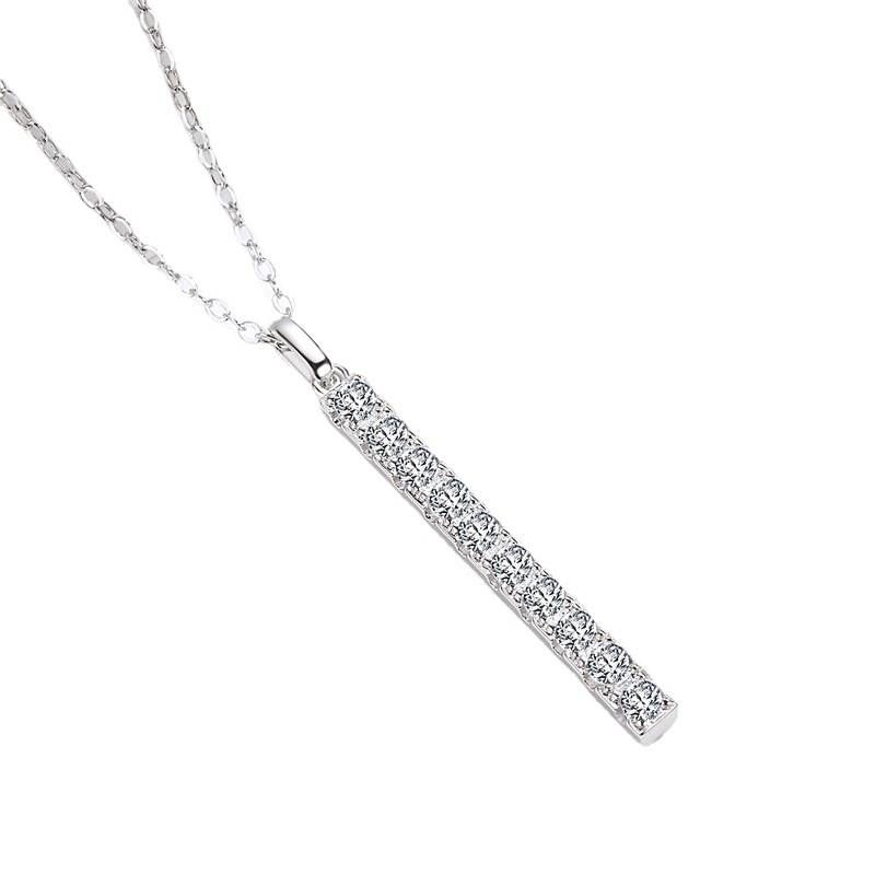 Women's Jewelry Set Fashion S925 Sterling Silver Popular Row Diamond Earrings Simple Micro Inlaid Moissanite Necklace Earrings Set_ipsvogv.com