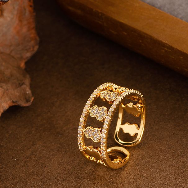 Fashionable Hollowed Out Diamond Inlaid Zircon Gourd Fulu Open With Color Retention For Men Women, Versatile And_ipsvogv.com