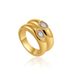 Unisex Geometric Rings, Fashionable Zircon Retro Temperament Plain Ring Rings Real Gold Plated Trendy Jewelry_ipsvogv.com
