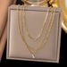 Three Layer Cross Necklace, Female Niche Design, Internet Celebrity Instagram, Cool Style, Titanium Steel Lock Chain,_ipsvogv.com