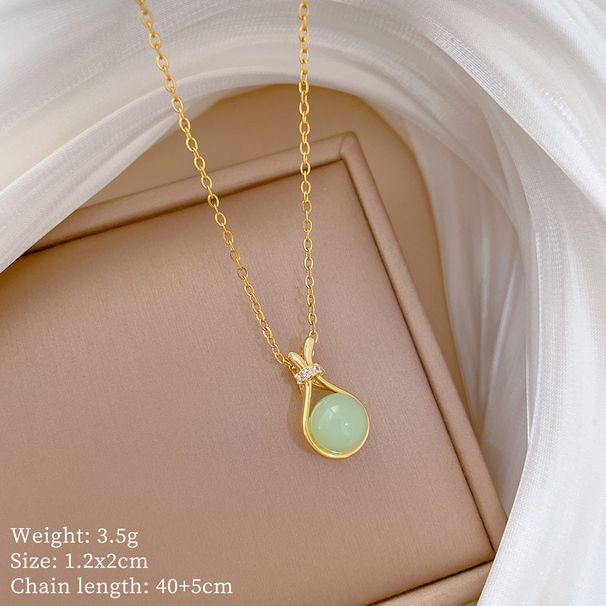 【 Titanium Steel 】 Simple Lucky Bag Of Diamonds, Fashionable And Luxurious Temperament, Gorgeous Full Diamond Necklace,_ipsvogv.com
