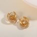 Women's Jewelry Stainless Steel K Gold Plated Zircon Ring Pendant Thick Earrings Fashionable And Versatile High End Temperament Earrings_ipsvogv.com