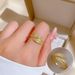 【 Real Gold Plating 】 Open Leaf Women's Fashion Micro Inlay Light Luxury Index Finger Ring, Net Red, Same Cool Style_ipsvogv.com