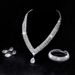 Women's Jewelry Set Simple Water Drop Pendant Zircon Necklace Earrings Rhinestone 4 Piece Set Evening Bag Bride Wedding Dress Accessories_ipsvogv.com