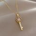 Starry 【 】 Key Light Luxury Charm Gorgeous Full Diamond Necklace Women's Versatile Clavicle Titanium Steel Chain 【 】_ipsvogv.com
