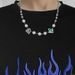 Personality Men And Women Accessories Coconut Tree Diamond Titanium Steel Splicing Pearl Necklace Ghost Expression Necklace_ipsvogv.com