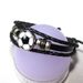 Soccer bracelet 1pc fans leather bracelet men's popular punk vintage beaded leather bracelet jewelry_ipsvogv.com