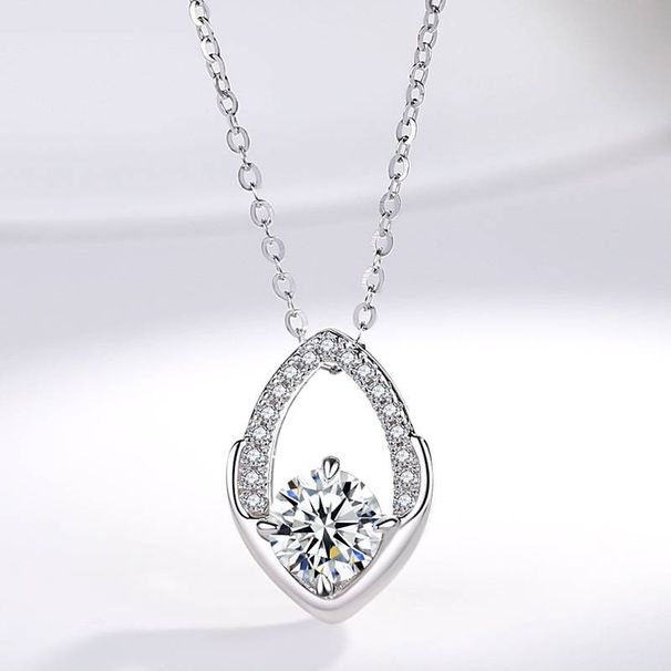Sterling Silver Necklace For Women Temperament Devil's Eye Moissanite Pendant Versatile Clavicle Chain_ipsvogv.com