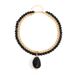 Small Retro Simple Big Water Drop Pendant Necklace Double Layer Beaded Clavicle Chain_ipsvogv.com