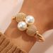 ins exaggerated personality retro simple temperament pearl alloy open bracelet jewelry_ipsvogv.com