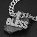 Unisex Hip Hop Alloy Letter Blessing English Long Necklace Niche Street Chain Accessories Big Letter BLESS Pendant_ipsvogv.com