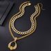 Alloy skull double wing pendant Cuban accessories necklace hip hop suit Halloween daily wear_ipsvogv.com