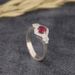 Sanjie's New Platinum Handmade Art Minimalist Colorful Zircon Jewelry Small Fresh Red Diamond Ring For Women_ipsvogv.com