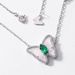 new White Shell Butterfly Fashion Necklace S925 Silver Inlaid Cultivated Emerald Retro Clavicle Chain_ipsvogv.com