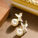 French Elegant Small Fragrance Style Inlaid With Diamonds, Glazed Flowers, Pearl Earrings, Women's High-end_ipsvogv.com