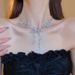 Zircon Butterfly Tassel Necklace Earring Set, Fashionable And Luxurious Design, Collarbone Chain, Banquet Dress_ipsvogv.com