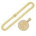 Hip Hop Full Diamond US Dollar Round Card Hollow out Pendant Cuban Chain Necklace Men's Cool and Dominant Exaggerated_ipsvogv.com