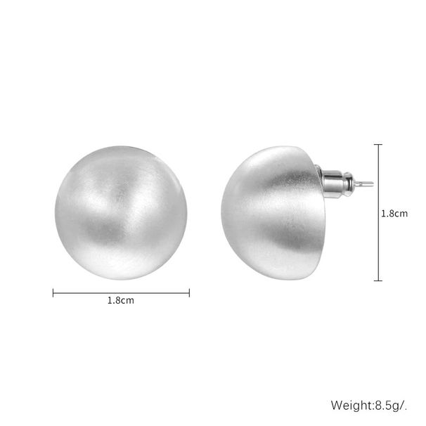 Metal Semi Circular Spherical Earrings Cold Style Earrings For Women Retro Texture Fashion Simple Versatile Earrings_ipsvogv.com