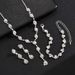 Claw Chain Full Diamond Three Piece Set Necklace Earrings Bracelet Dinner Dress Jewelry Accessories_ipsvogv.com