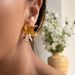 INS Retro Plated Titanium Steel Pearl Flower Korean Earrings_ipsvogv.com