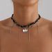 Multi-layer Glass Rice Bead Necklace, Female Love Pendant Wrapped Around Light Luxury Long Fringed Collarbone Chain_ipsvogv.com