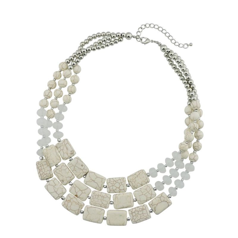 Multi Layer Beaded Acrylic Turquoise Fashionable Necklace High End Accessories_ipsvogv.com