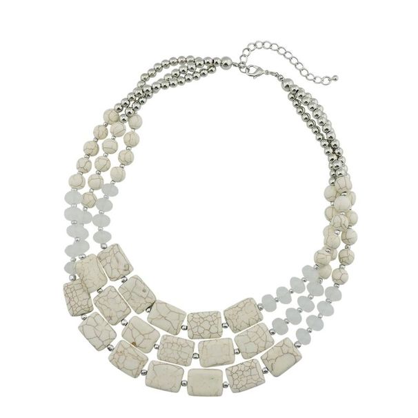 Multi Layer Beaded Acrylic Turquoise Fashionable Necklace High End Accessories_ipsvogv.com
