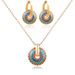 Colored Daisy Pattern Feeling Titanium Steel Non Fading Jewelry Set For Women's Necklace_ipsvogv.com