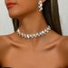 Women’s Jewelry Set Fashion Simple Wedding Jewelry Set Bridal Jewelry Temperament Valentine's Day Banquet Necklace Earring Set_ipsvogv.com