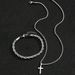 Hip Hop Personality Single Cross Necklace Men's Pendant Bracelet Set Simple And Versatile High End Accessories_ipsvogv.com