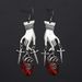 Gothic dark blood drop heart palm earrings female ins style creative design water drop ruby hand earrings_ipsvogv.com