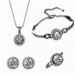 Women's Jewelry Set Zircon Necklace Crystal Earrings Diamond Bracelet Ring Accessories Gifts Free Gifts_ipsvogv.com
