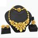 Supply Middle Eastern bride gold necklace ring earrings bracelet four-piece set Indian women's jewelry set wholesale_ipsvogv.com