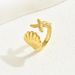 Unisex Fashion OL Plain Ring Female Starfish Shell High End Design Open Mouth Adjustable Ring Versatile Hand Jewelry_ipsvogv.com