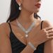 Water Drop Crystal Necklace Earrings Bracelet Set Three Piece Set Full Diamond Clavicle Chain Evening Dress Necklace_ipsvogv.com